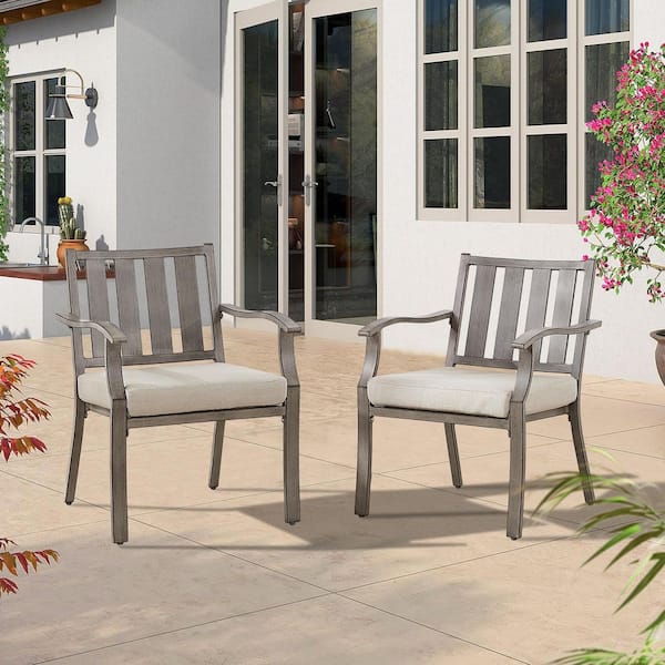 AZUR Aluminum Outdoor Dining Chair with Sunbrella Cushion (2-Pack)