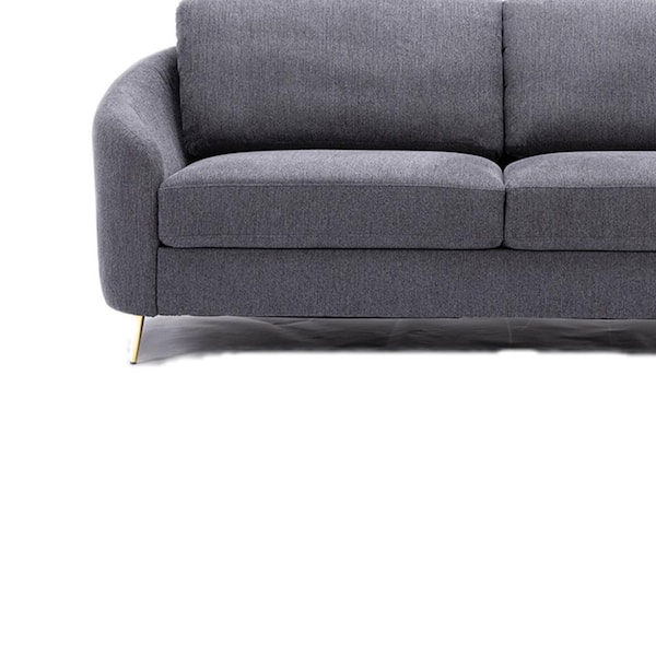 Acme Furniture Yuina 34 in. Rolled Arm Linen Rectangle Sofa in
