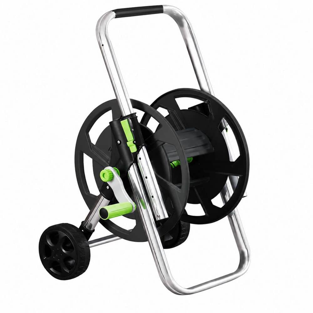 Portable Garden Hose Reel Cart With Wheels, Holds 75-150 Feet 5/8-Inch Hose, Adjustable Handrail, Quick Connector price history on PriceWatchPro