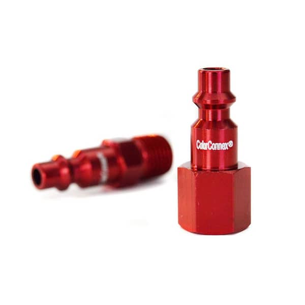 14 Piece NPT 1/4 in Industrial Type D Red ColorConnex Coupler & Plug Kit 