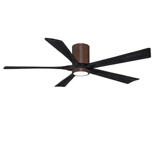 Irene-5HLK 60 in. Integrated LED Indoor/Outdoor Walnut Tone Ceiling Fan with Remote and Wall Control Included