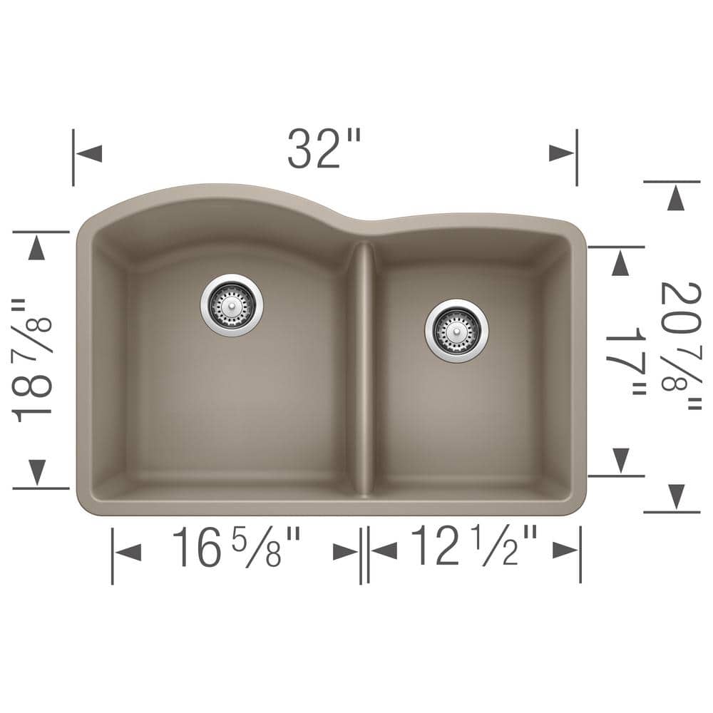 Truffle Stone Double Bowl Undermount Kitchen Sink
