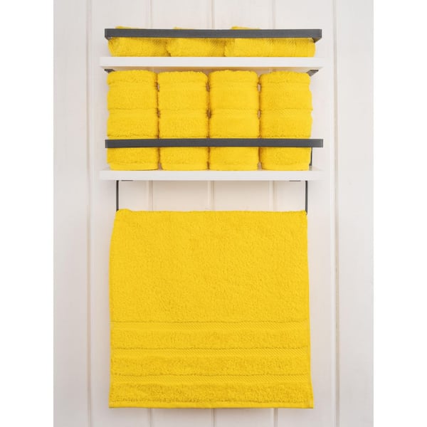 KAF Home Set of 4 Monaco Relaxed Casual Slubbed Kitchen Towel | 100% Cotton  Dish Towel, 18 x 28 Inches Farmhouse Kitchen Towel (Yellow)