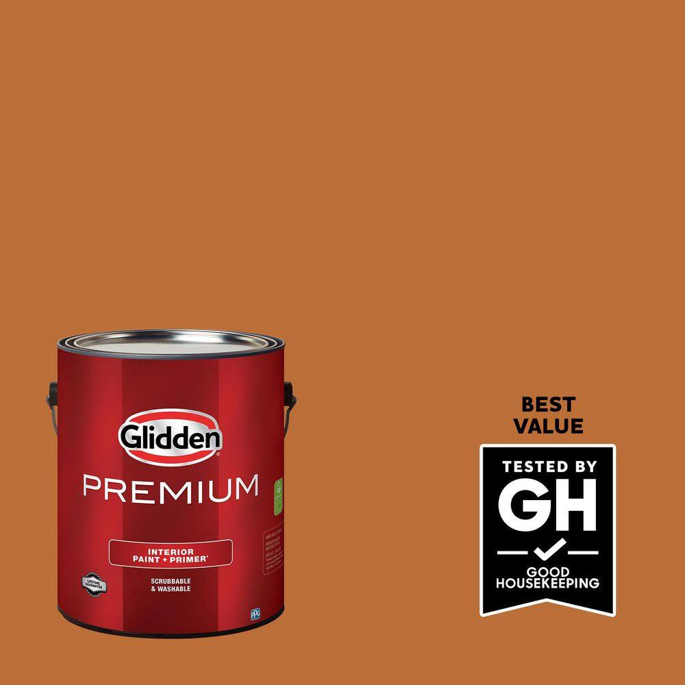 Glidden Premium 1 gal. PPG1201-7 Lucky Penny Flat Interior Latex