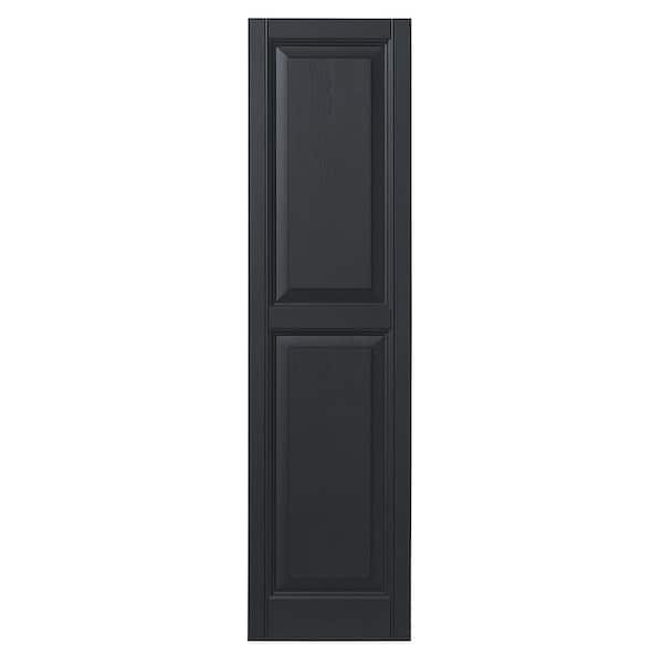 Ply Gem 12 in. x 51 in. Raised Panel Polypropylene Shutter Pair in Blackwatch Green