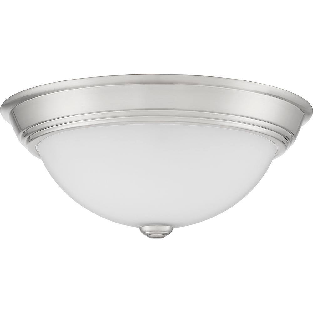 Erwin 13" Brushed Nickel and Glass LED Flush Mount