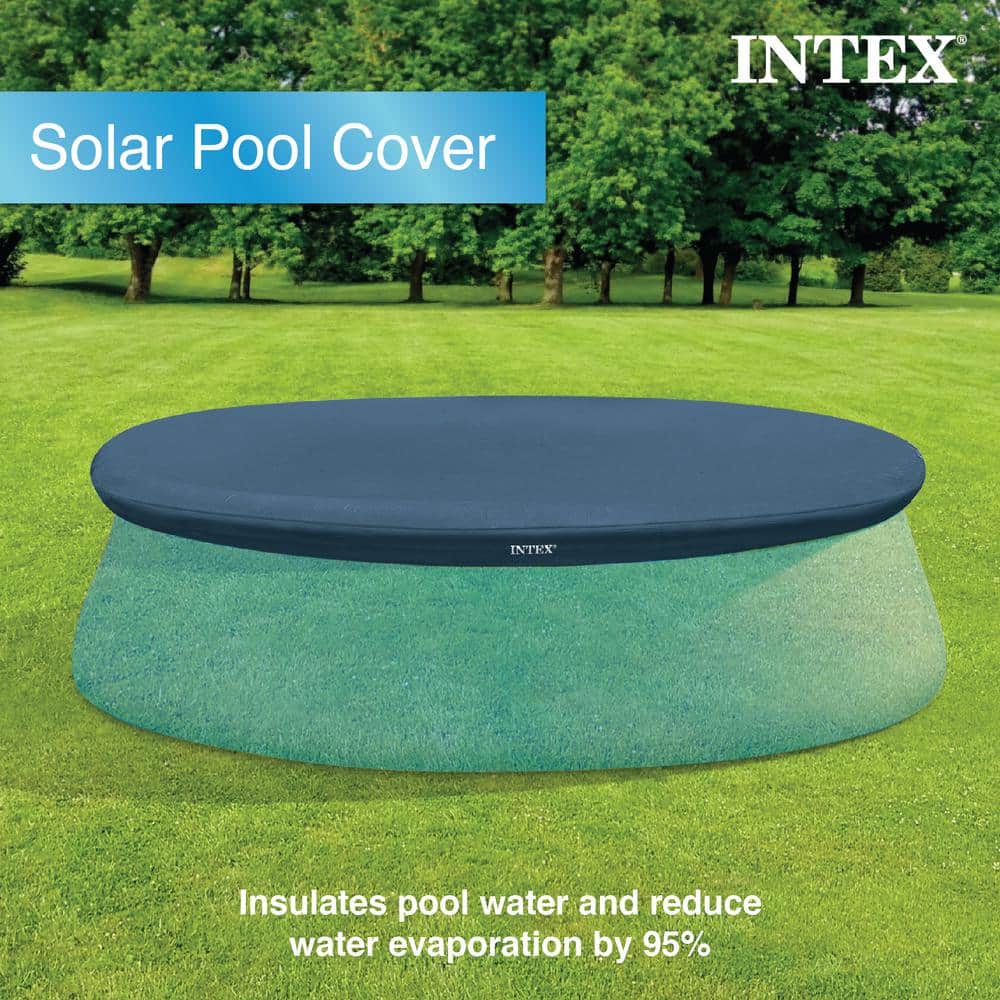 Intex Blue Inflatable Round Family Pool with Bench and Cover