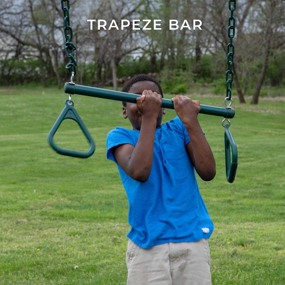 Big Brutus Heavy-Duty Metal A-Frame Swing Set with Trapeze Bar