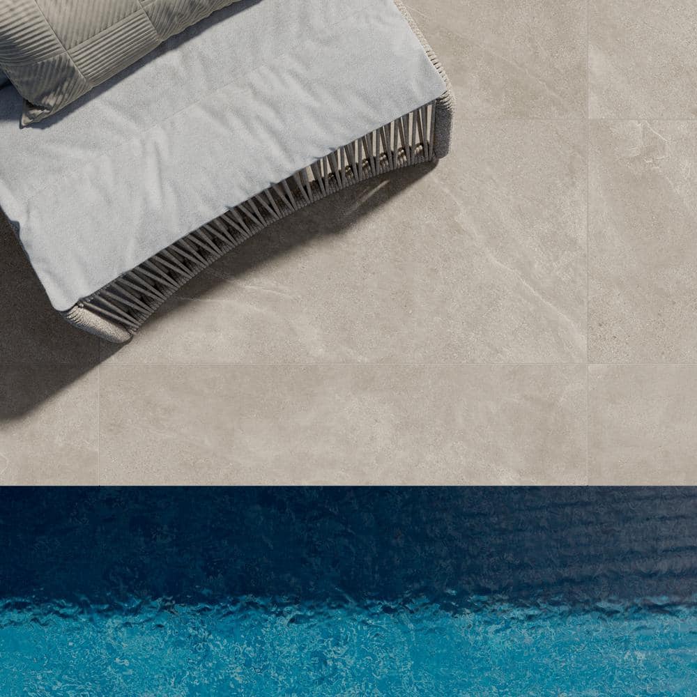 Large Format Crema Beige Matte Porcelain Outdoor Pool Coping Tile