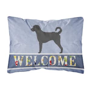 12 in. x 16 in. Multi-Color Lumbar Outdoor Throw Pillow Labradoodle Welcome