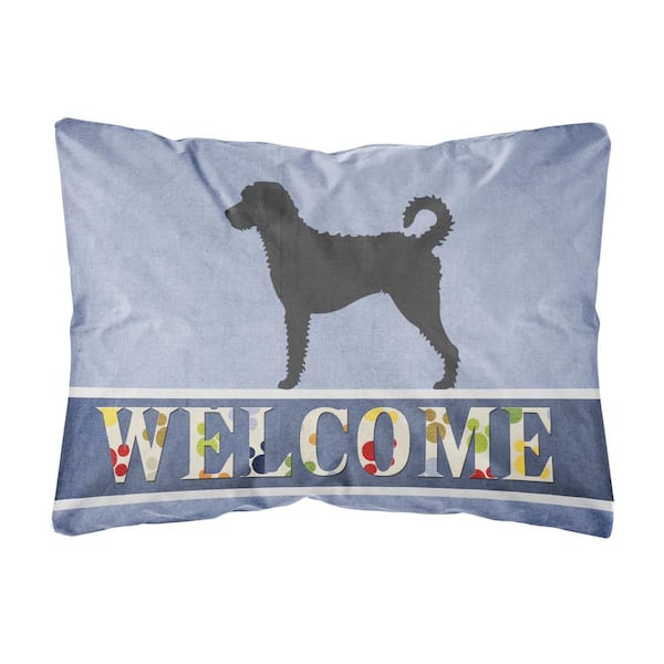 Caroline's Treasures 12 in. x 16 in. Multi-Color Lumbar Outdoor Throw Pillow Labradoodle Welcome