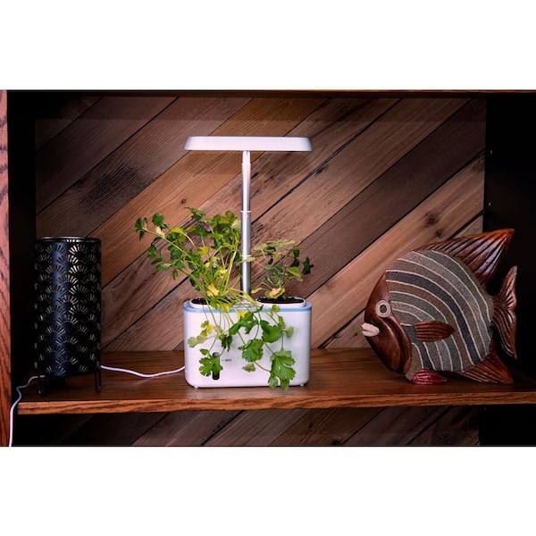 Interior Innovations Dual Pot Grow Planter With LED Light and Blue Trim  MGL-007-A - The Home Depot