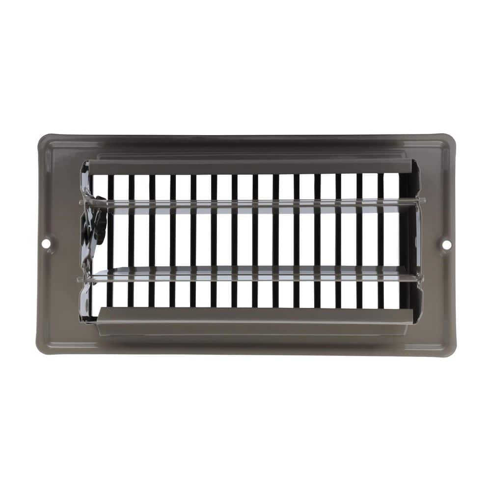 Brown Steel Floor Register with Louvered Design, 4x8 Inch