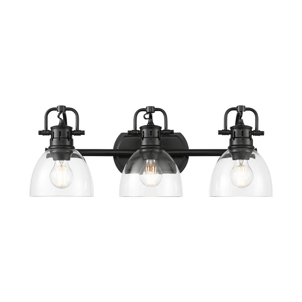 Duncan 8.25 in. 3 Light Matte Black Vanity Light with Clear Glass Shade price history on PriceWatchPro