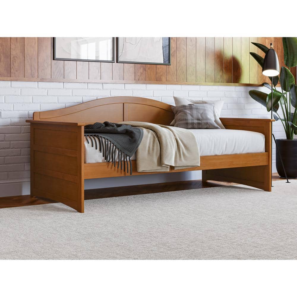 Acadia Light Toffee Twin Wood Daybed Frame with Drawer