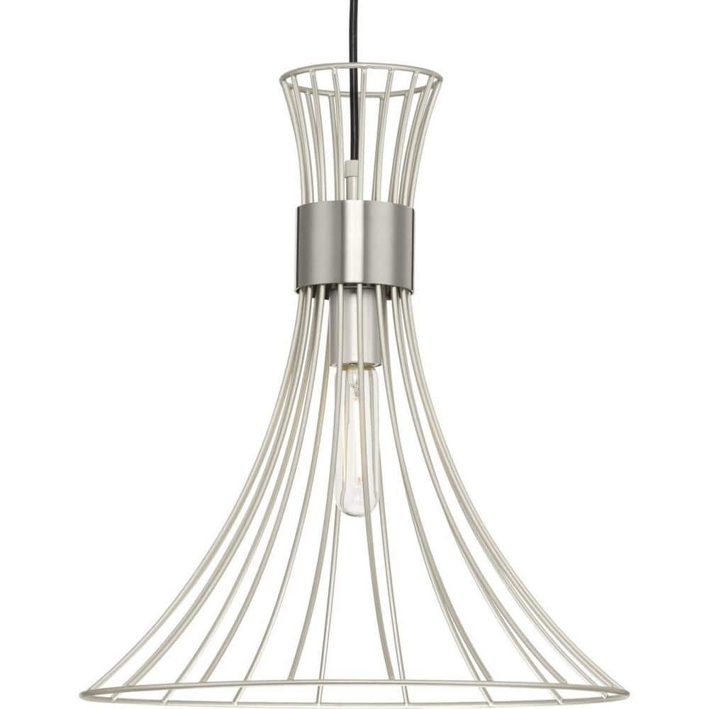 Lorin 18" Brushed Nickel Glass LED Pendant Light