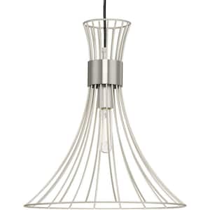 Lorin Collection 18 in. 1-Light Burnished Nickel Contemporary Pendant for Kitchen