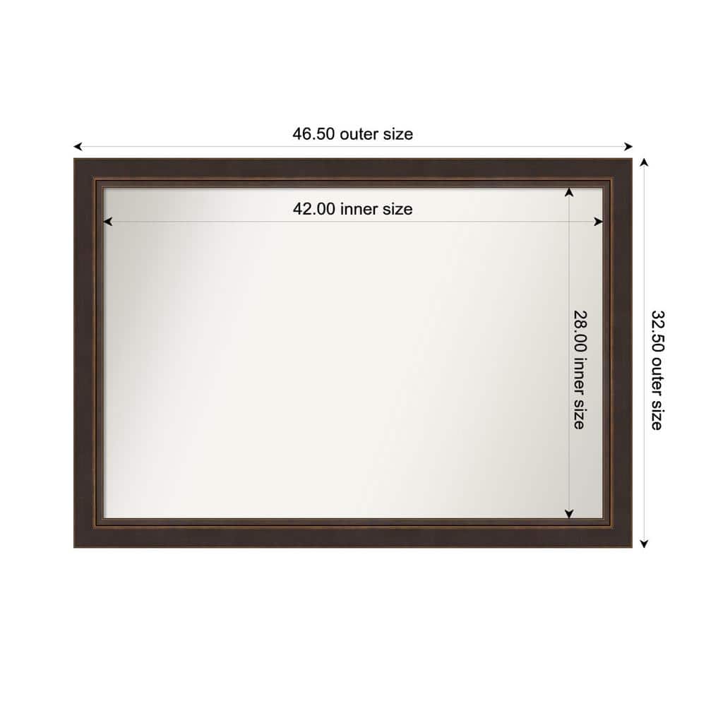 Lara Bronze 46.5 in. x 32.5 in. Custom Non-Beveled Wood FramedBathroom Vanity Wall Mirror price history on PriceWatchPro