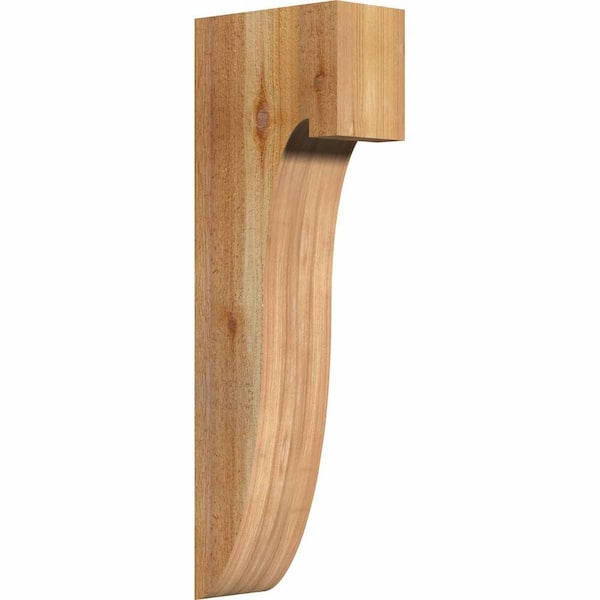 Ekena Millwork 4 in. x 8 in. x 24 in. Western Red Cedar Del Monte Rough Sawn Corbel