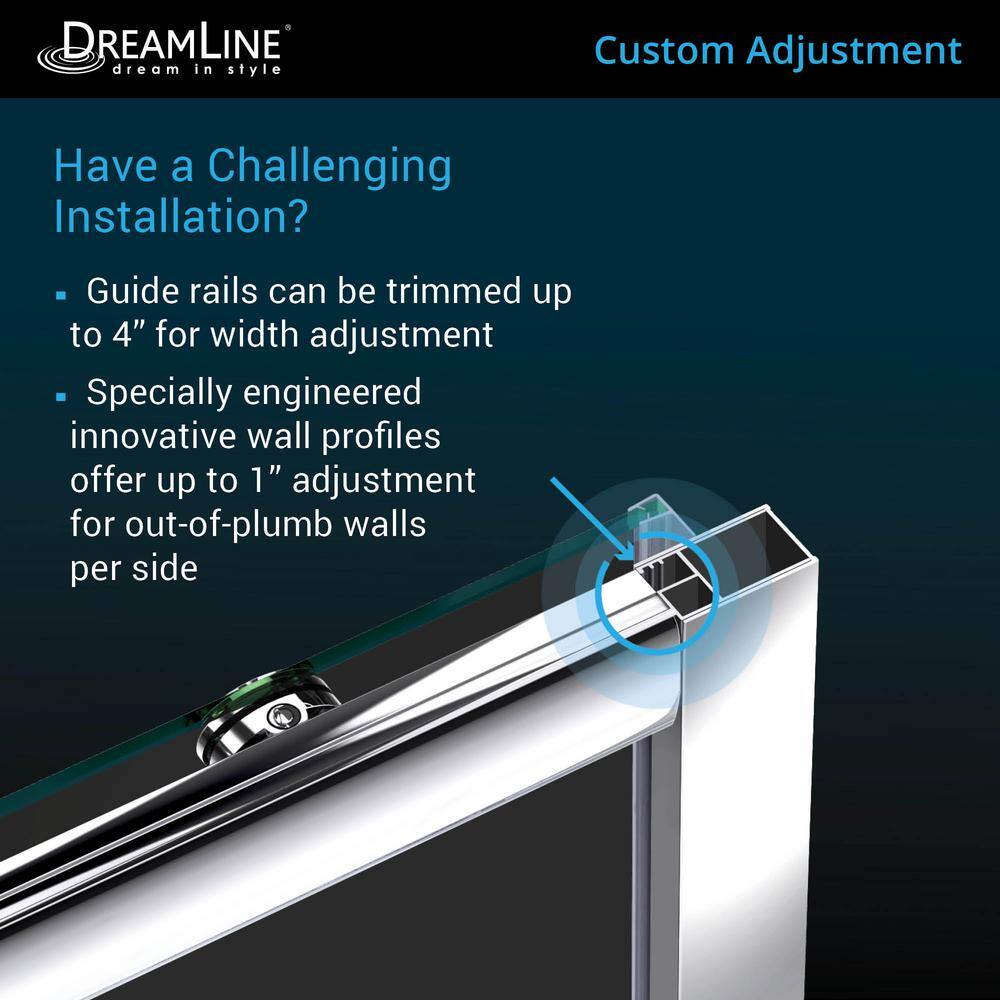 Infinity-Z 48" Clear Glass Oil Rubbed Bronze Sliding Shower Door