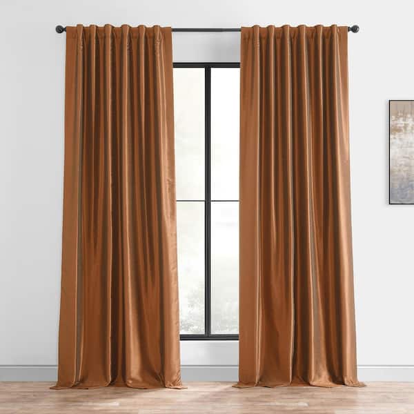 Exclusive Fabrics & Furnishings Copper Kettle Textured Rod Pocket Blackout Curtain - 50 in. W x 96 in. L (1 Panel)