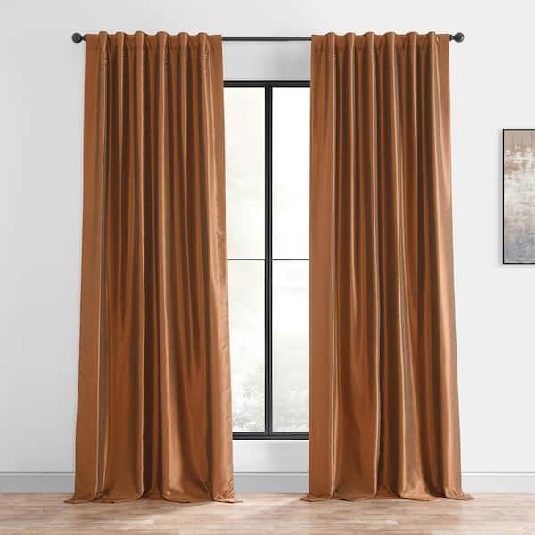 Exclusive Fabrics & Furnishings Copper Kettle Textured Rod Pocket Blackout Curtain - 50 in. W x 120 in. L (1 Panel)