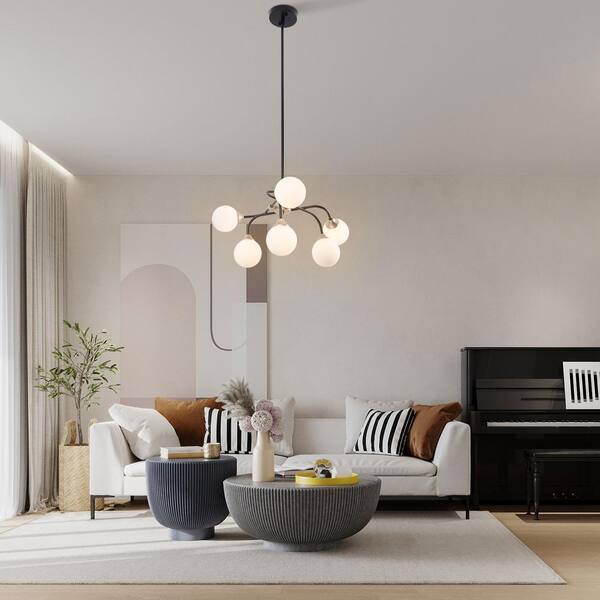OUKANING 23.6 in. Modern Simple 4-Light Black Creative Design