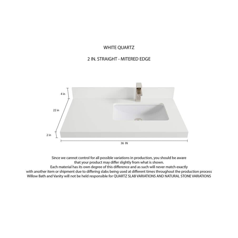 Paris White Freestanding Bathroom Vanity with Quartz Top