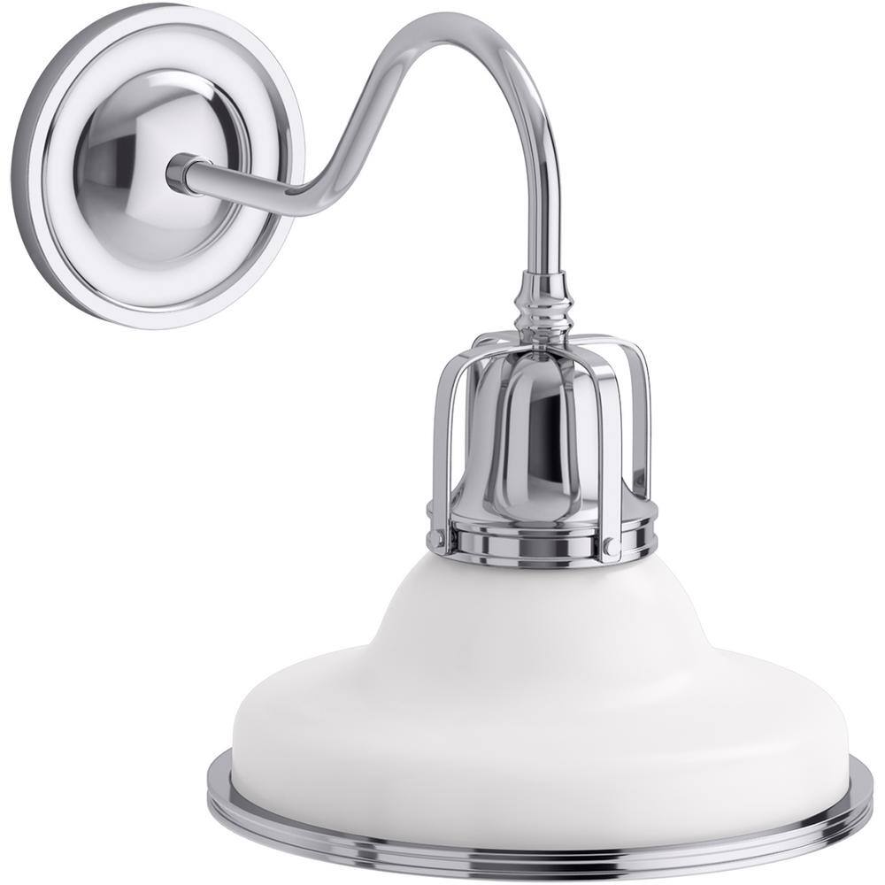 KOHLER Hauksbee 1Light 10 in. W White with Chrome Trim SconceK32285