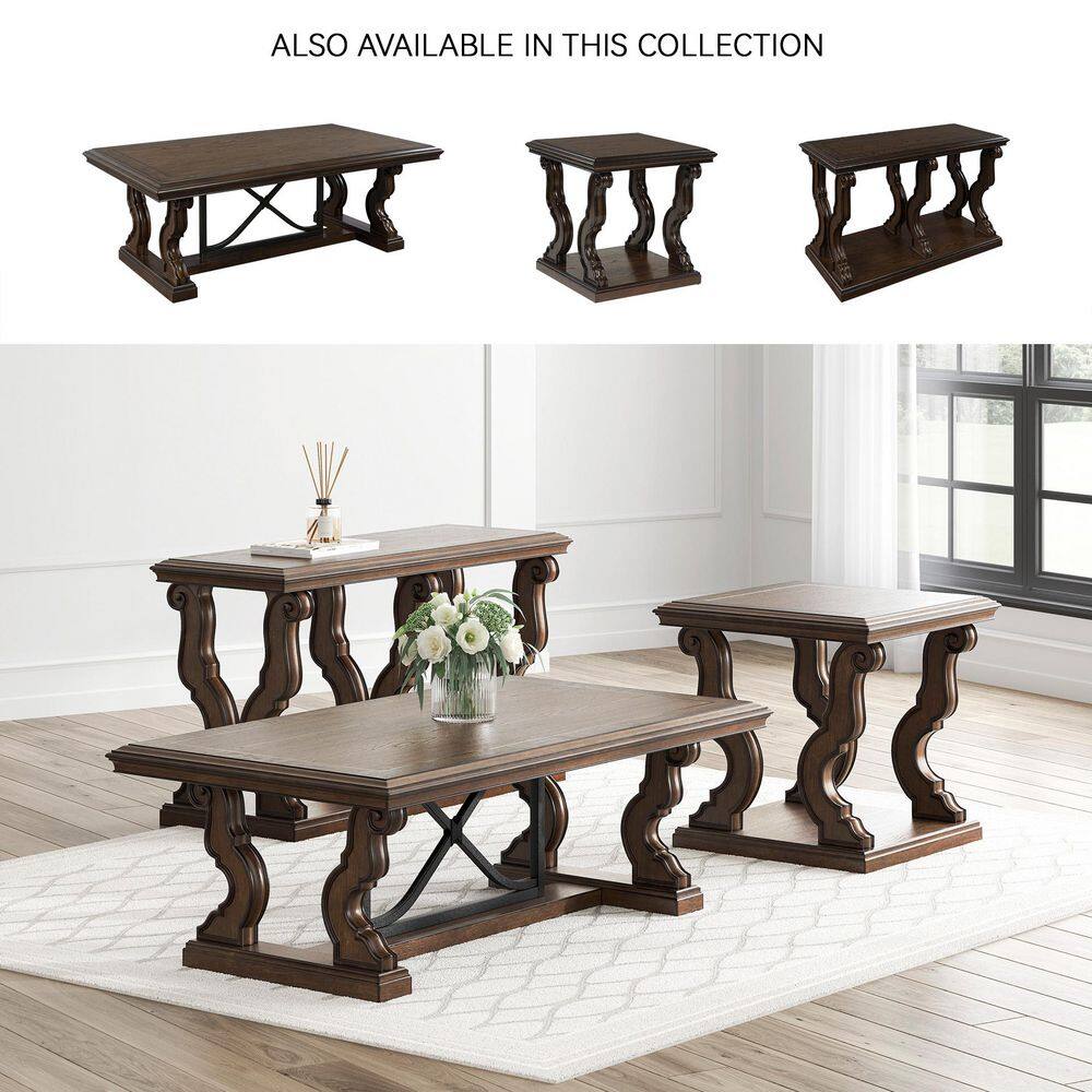 Maylee 26 in. Dark Brown Square MDF End Table - thumbnail 9