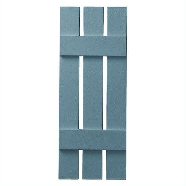Ply Gem 12 in. x 81 in. Polypropylene 3-Board Open Board and Batten Shutters Pair in Coastal Blue