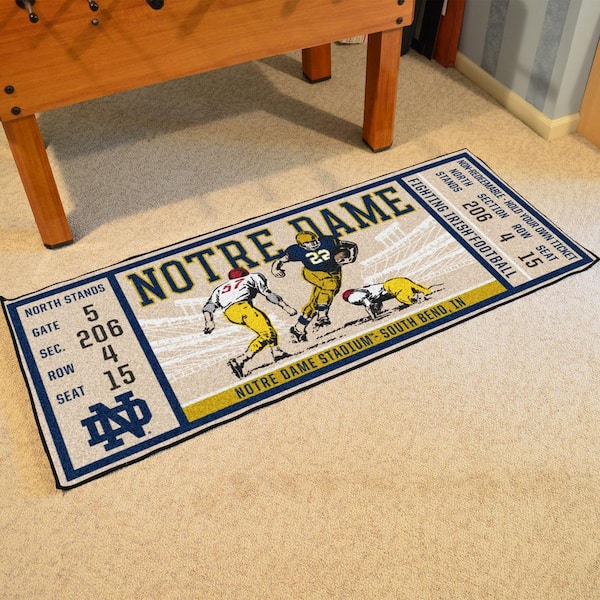 NCAA Notre Dame 30 in. x 72 in. Indoor Ticket Runner Rug