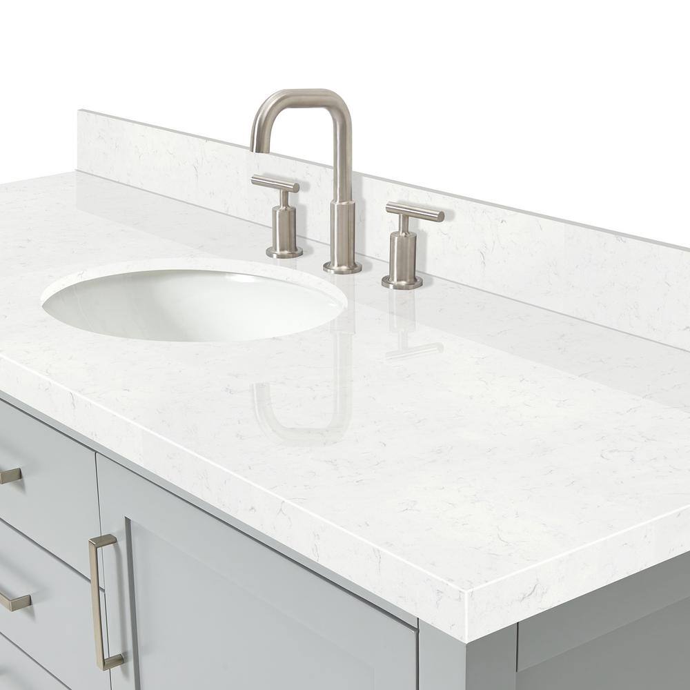 Bayhill Gray 60'' Single Sink Freestanding Vanity with Quartz Top