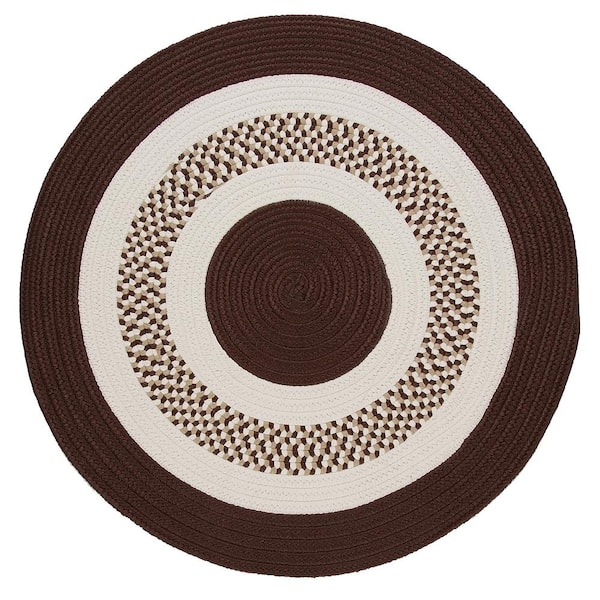 Home Decorators Collection Spiral II Brown 6 ft. x 6 ft. Round Indoor/Outdoor Patio Area Rug