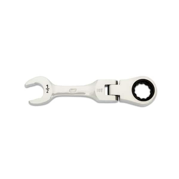 GEARWRENCH 1/2 in. 90-Tooth 12 Point Stubby Flex Ratcheting Combination Wrench