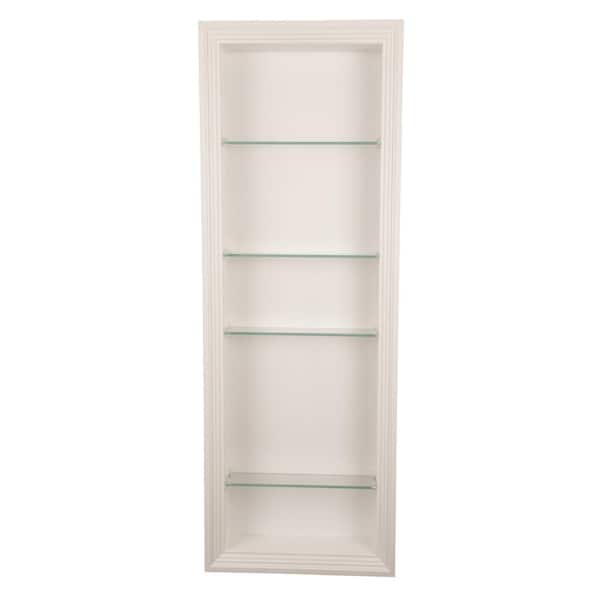 WG Wood Products Nantucket 3.5 in. x 15.5 in. x 49.5 in. White Enamel Wood Recessed Wall Niche