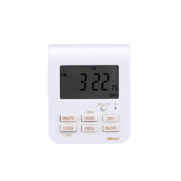 7 Day Digital Outlet Timer with Two US Socket Outlets [ETL Listed