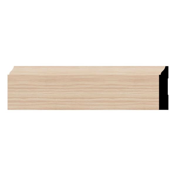 Ekena Millwork WM623 0.56 in. D x 3.25 in. W x 96 in. L Wood Red Oak Baseboard Moulding