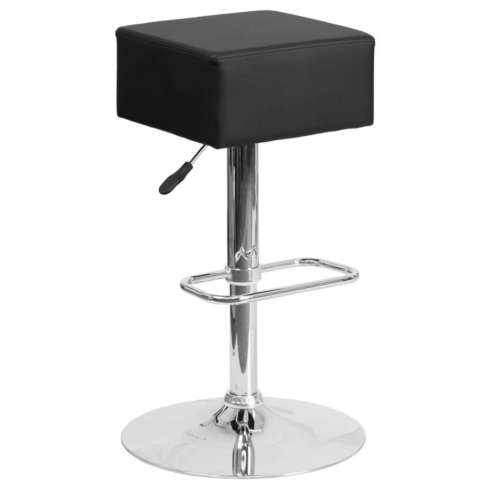 Flash Furniture Adjustable Height Black Cushioned Bar Stool CH820584BK