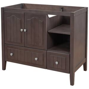 EcoDecors Significado 36 in. L Teak Vanity Cabinet Only in Natural Teak  ST-BT-36-1 - The Home Depot