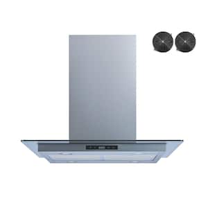 36 in. 475 CFM Convertible Island Range Hood in Stainless Steel with Mesh and Charcoal Filters and Touch Control