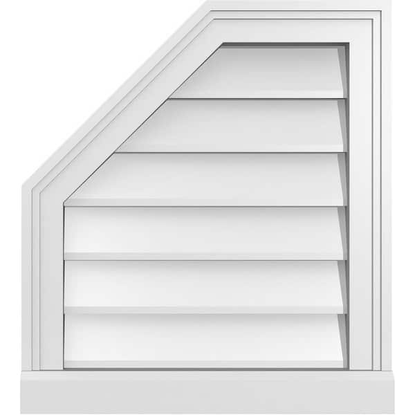 Ekena Millwork 18 in. x 20 in. Octagonal Surface Mount PVC Gable Vent: Decorative with Brickmould Sill Frame