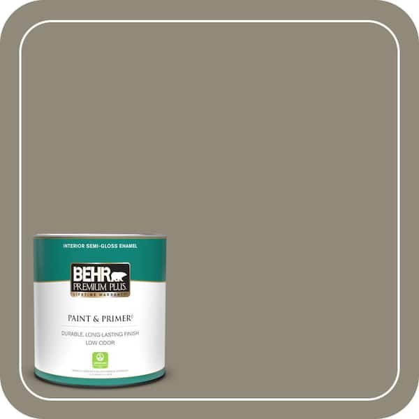 BEHR PREMIUM PLUS 1 qt. #PPF-43 Shady Oak Semi-Gloss Enamel Low Odor Interior Paint & Primer