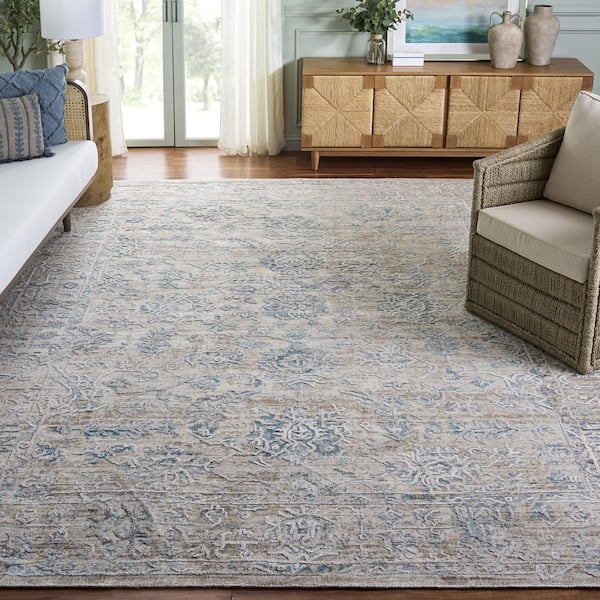 Bedford 8 ft. x 10 ft. Beige/Blue Persian Area Rug