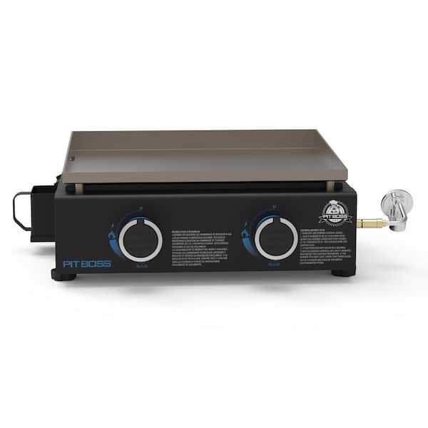 Pit Boss 2-Burner Tabletop Gas Griddle in Black with Cover