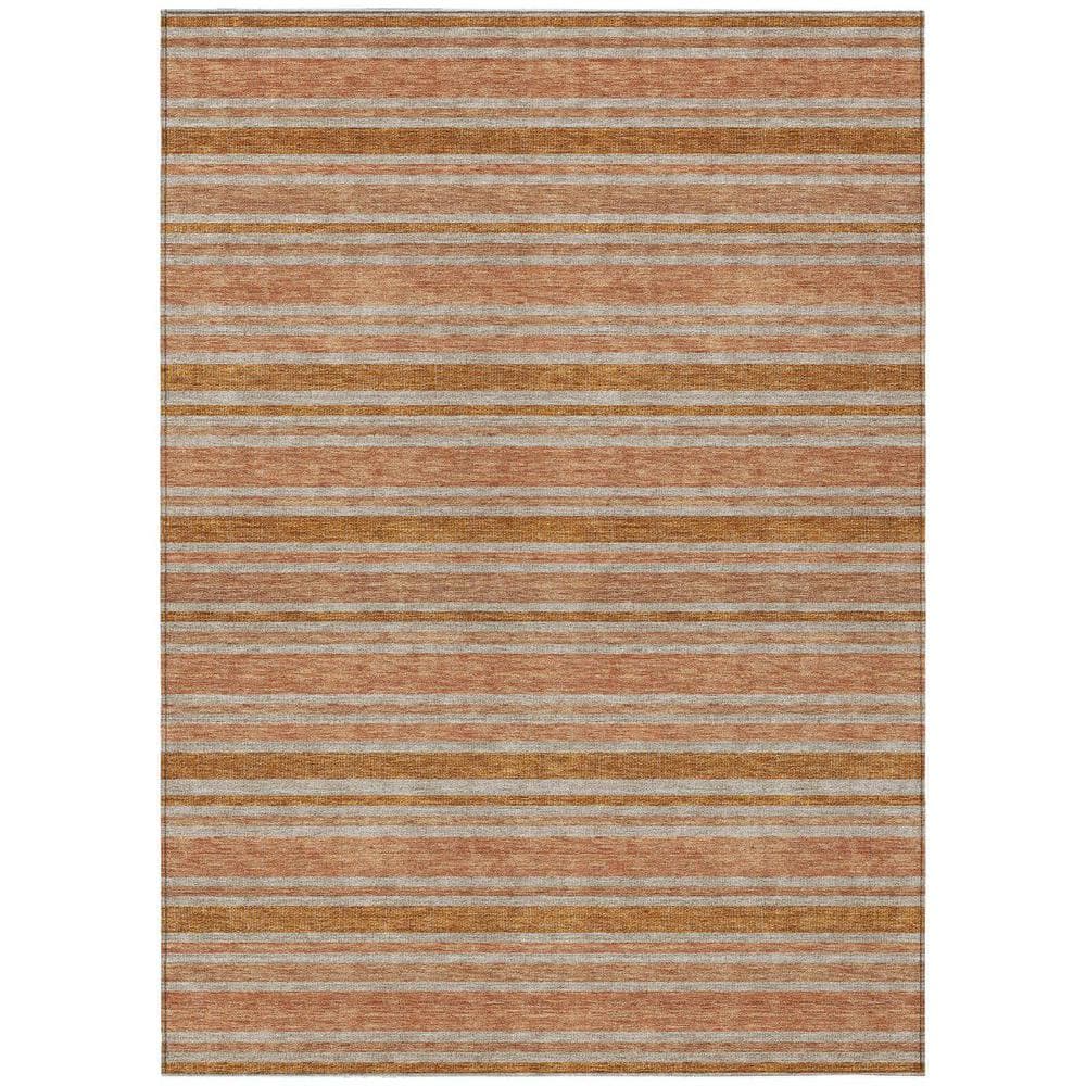 Beige and Orange 3 ft. x 5 ft. Woven Striped Polyester Rectangle Indoor/Outdoor Area Rug price history on PriceWatchPro