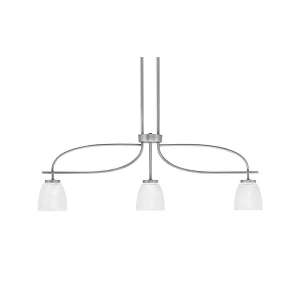 Unbranded Olympia 13 in. 3-Light Chandelier Graphite Clear Ribbed Glass Shade