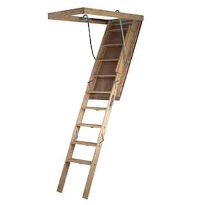 Big Boy Series 7 ft. - 8 ft. 9 in., 30 in. x 60 in. Wood Attic Ladder with 350 lbs. Maximum Load Capacity