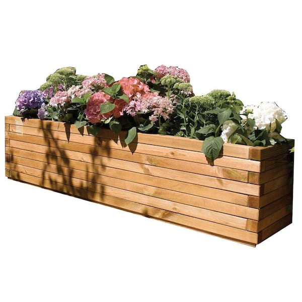 Bosmere English Garden 70 in. W x 15 in. D x 15 in. H Over-Sized Rectangular Wood Planter