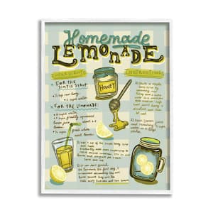 Homemade Lemonade Vintage Drink Recipe By Andrea Jasid Grassi Framed Print Abstract Texturized Art 11 in. x 14 in.